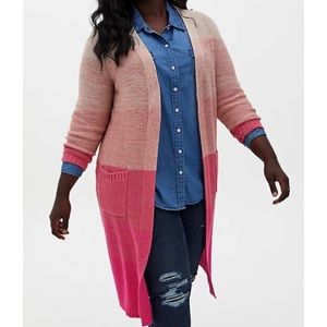 NEW Torrid OmbrΓ© Stripe Slouchy Duster Sweater